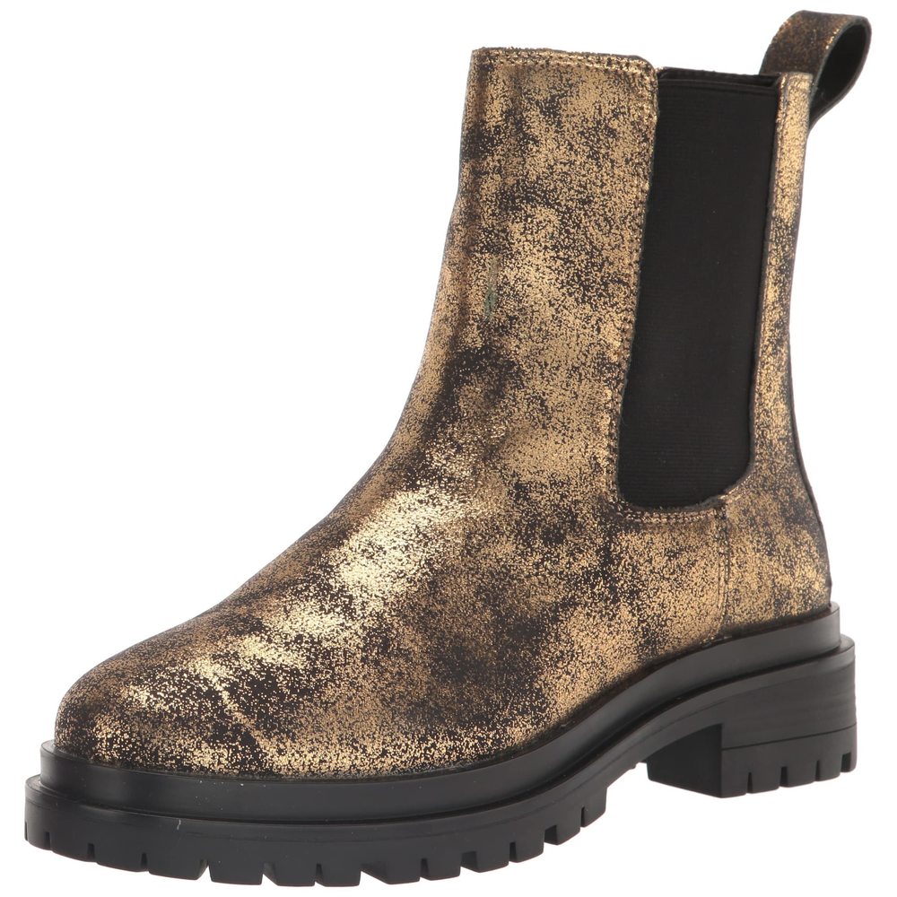 Lauren Ralph Lauren Gold and Black Metallic Chelsea Boot (use once) with box